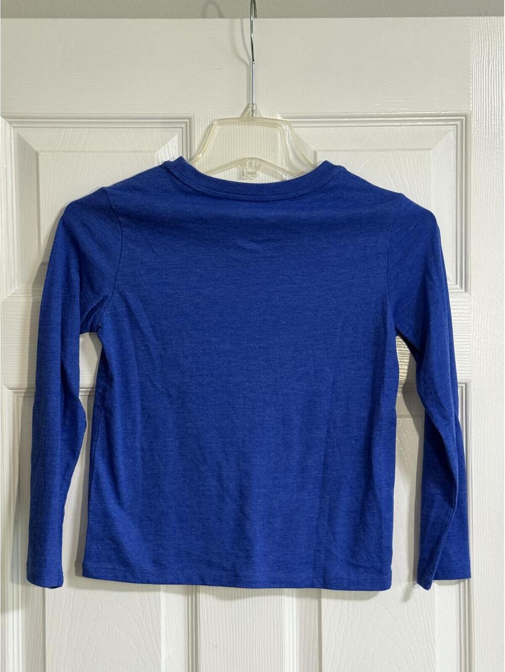 Cat & Jack Boys' Long Sleeve Blue Streetball Legend T-Shirt, size 6/7